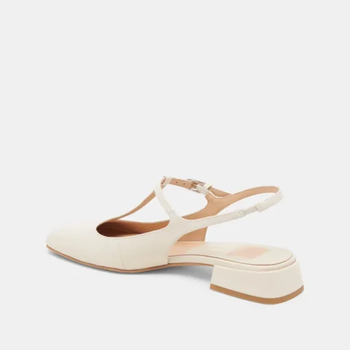 DEIDRA FLATS CREAM LEATHER