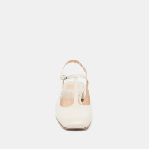 DEIDRA FLATS CREAM LEATHER