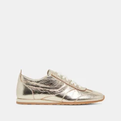 DELANY SNEAKERS LIGHT GOLD CRINKLE PATENT