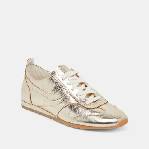 DELANY SNEAKERS LIGHT GOLD CRINKLE PATENT