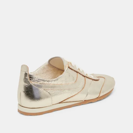 DELANY SNEAKERS LIGHT GOLD CRINKLE PATENT