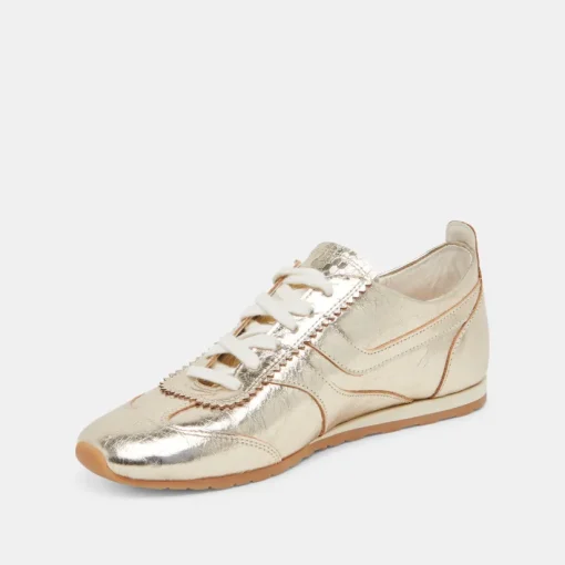 DELANY SNEAKERS LIGHT GOLD CRINKLE PATENT