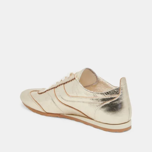 DELANY SNEAKERS LIGHT GOLD CRINKLE PATENT