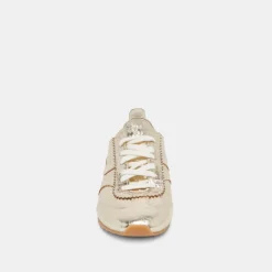 DELANY SNEAKERS LIGHT GOLD CRINKLE PATENT