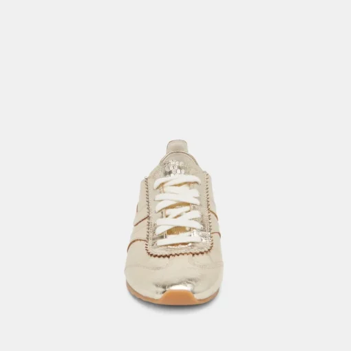 DELANY SNEAKERS LIGHT GOLD CRINKLE PATENT