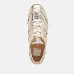 DELANY SNEAKERS LIGHT GOLD CRINKLE PATENT