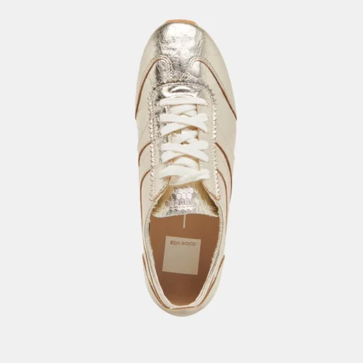 DELANY SNEAKERS LIGHT GOLD CRINKLE PATENT