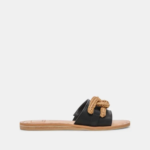 DESA SANDALS BLACK LEATHER