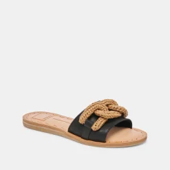 DESA SANDALS BLACK LEATHER