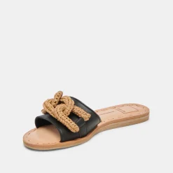 DESA SANDALS BLACK LEATHER