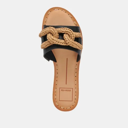 DESA SANDALS BLACK LEATHER