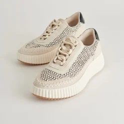 DOLEN SNEAKERS BLACK NATURAL RAFFIA