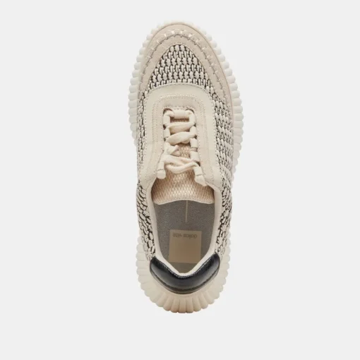DOLEN SNEAKERS BLACK NATURAL RAFFIA