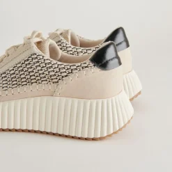 DOLEN SNEAKERS BLACK NATURAL RAFFIA