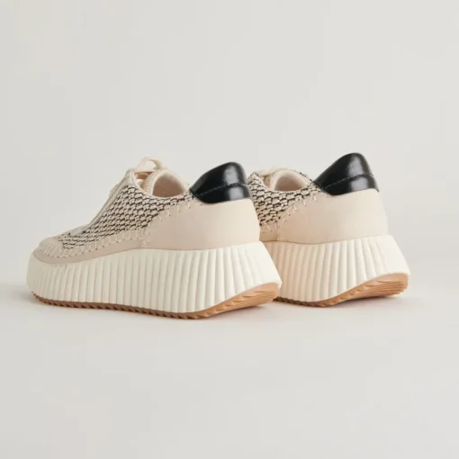 DOLEN SNEAKERS BLACK NATURAL RAFFIA