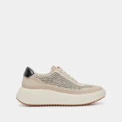 DOLEN SNEAKERS BLACK NATURAL RAFFIA