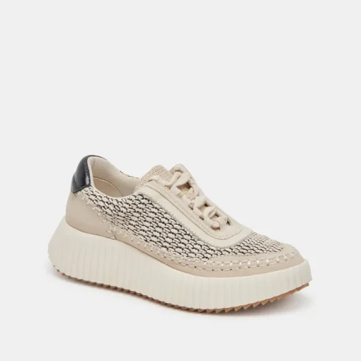DOLEN SNEAKERS BLACK NATURAL RAFFIA