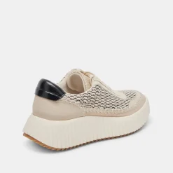 DOLEN SNEAKERS BLACK NATURAL RAFFIA