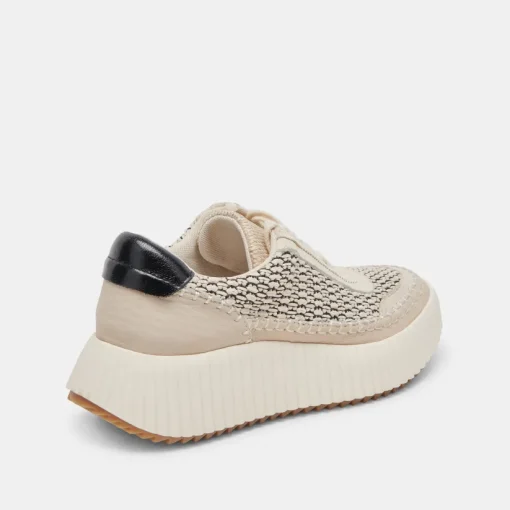 DOLEN SNEAKERS BLACK NATURAL RAFFIA
