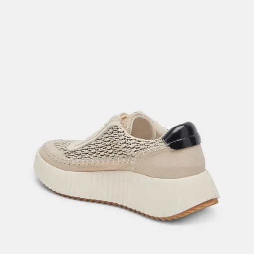 DOLEN SNEAKERS BLACK NATURAL RAFFIA