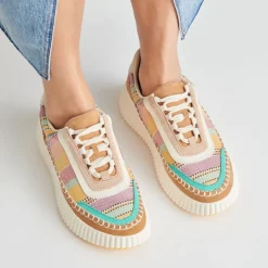 DOLEN SNEAKERS TAN MULTI RAFFIA