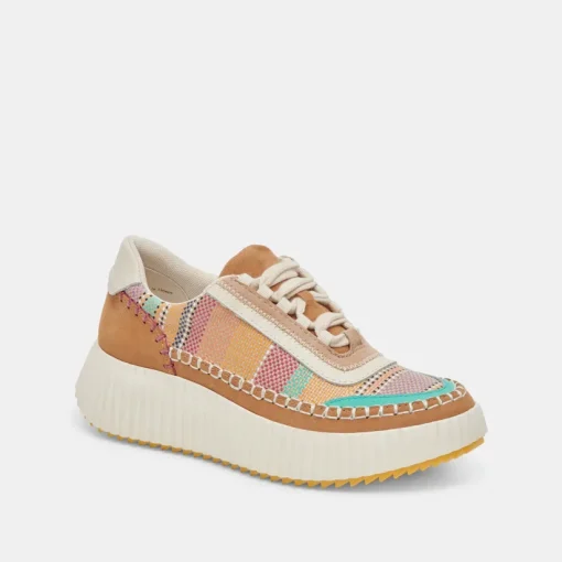 DOLEN SNEAKERS TAN MULTI RAFFIA