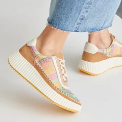 DOLEN SNEAKERS TAN MULTI RAFFIA