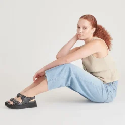 DUBAI SANDALS MIDNIGHT CRINKLE PATENT
