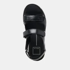 DUBAI SANDALS MIDNIGHT CRINKLE PATENT