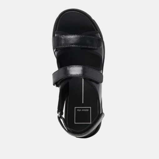 DUBAI SANDALS MIDNIGHT CRINKLE PATENT