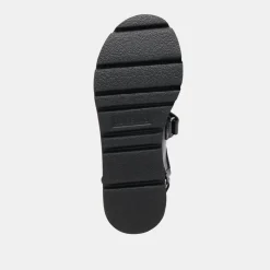 DUBAI SANDALS MIDNIGHT CRINKLE PATENT