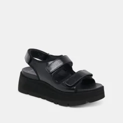 DUBAI SANDALS MIDNIGHT CRINKLE PATENT