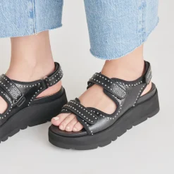 DUBAI SANDALS MIDNIGHT CRINKLE PATENT