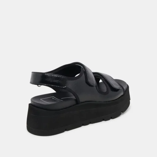 DUBAI SANDALS MIDNIGHT CRINKLE PATENT