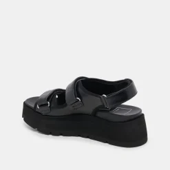 DUBAI SANDALS MIDNIGHT CRINKLE PATENT