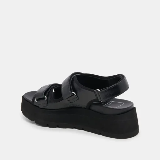 DUBAI SANDALS MIDNIGHT CRINKLE PATENT