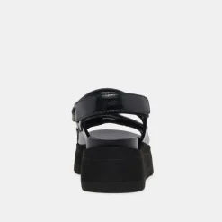 DUBAI SANDALS MIDNIGHT CRINKLE PATENT