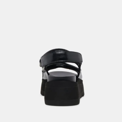 DUBAI SANDALS MIDNIGHT CRINKLE PATENT