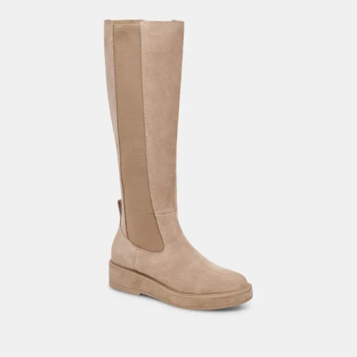 EAMON H2O WIDE CALF BOOTS ALMOND SUEDE