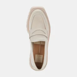 ELIAS WIDE FLATS IVORY EMBOSSED LEATHER