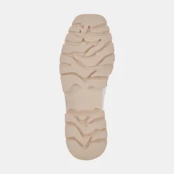 ELIAS WIDE FLATS IVORY EMBOSSED LEATHER