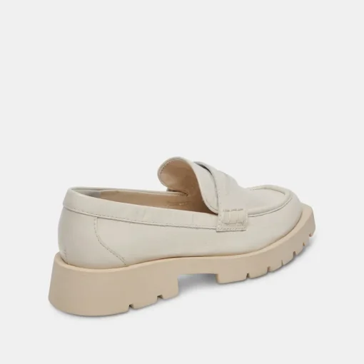 ELIAS WIDE FLATS OFF WHITE CRINKLE PATENT