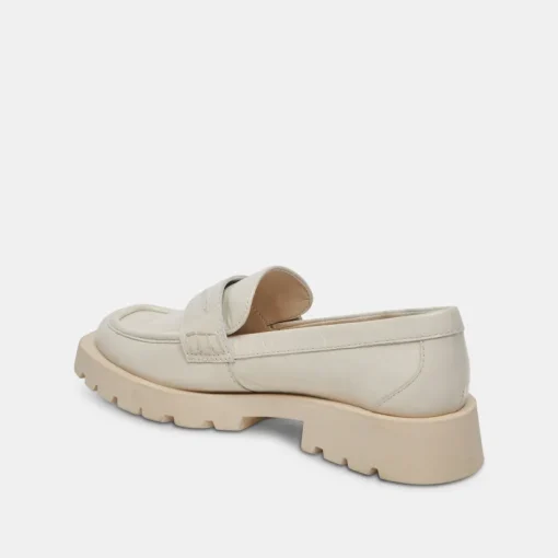 ELIAS WIDE FLATS OFF WHITE CRINKLE PATENT