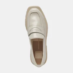 ELIAS WIDE FLATS OFF WHITE CRINKLE PATENT