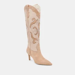 FINLEY STUD BOOTS CAMEL SUEDE