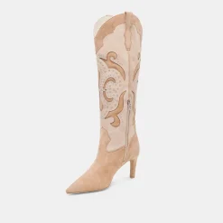 FINLEY STUD BOOTS CAMEL SUEDE