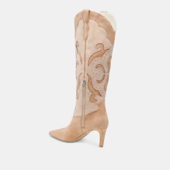 FINLEY STUD BOOTS CAMEL SUEDE