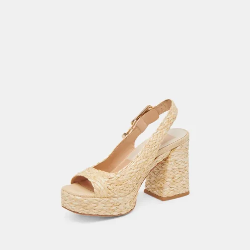 FLORES HEELS NATURAL RAFFIA