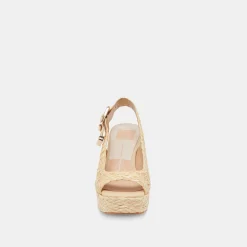 FLORES HEELS NATURAL RAFFIA