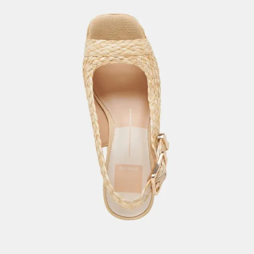 FLORES HEELS NATURAL RAFFIA